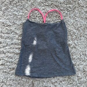 lululemon athletica Gray Tank with Pink Strappy Back